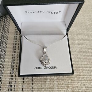 NWT Sterling Silver Cubic Zirconia Necklace